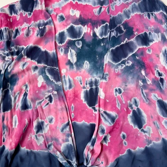 Young Fabulous & broke Tie-Dye Pink and Blue Women's Top - Picture 2 of 4